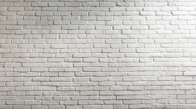 Fototapeta White brick wall texture with soft shadows, creating a subtle architectural depth.