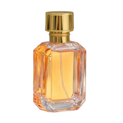 Amber-colored perfume bottle, octagonal shape