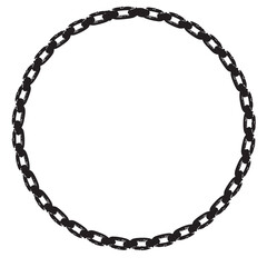Black chain making a circle on white background