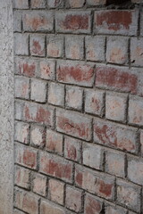 Close-up of a newly constructed bricks wall