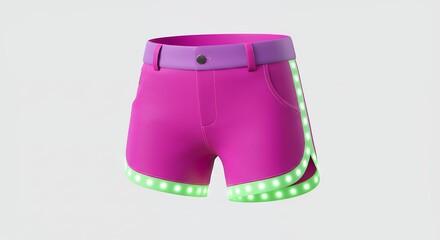 Pink shorts with luminous trim