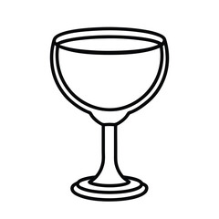 Outline of Wine Glass – Minimalist Black and White Line Art Vector Illustration