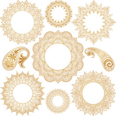 Mandala Indian Ornament vector ClipArt. Hindi ornament. Indian pattern. Sanskrit. Lotus mandala