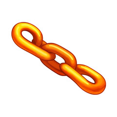 Obraz premium A cartoon illustration of a golden chain with two links on a black background view on transparent background