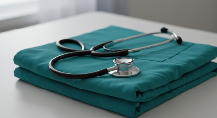 Medical stethoscope twisted in heart shape