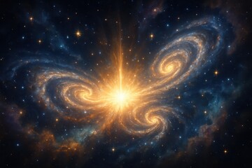 Divine Cosmic Creation Scene With
