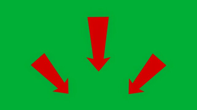 red arrows direction animation with greenscreen 