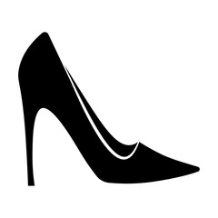 High heel icon on a white background. Women's luxury footwear. Stylish shoe vector illustration.