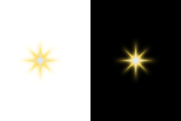 shine gold star overlay. glow sunlight. light rays effect . sunrise, sparkle sun flash element for design, png gold background . 
