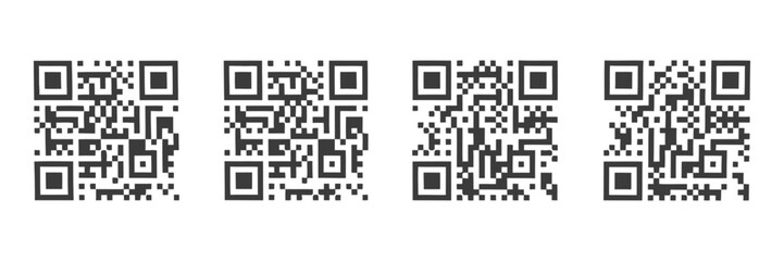 Fake qr codes and barcode vector illustration