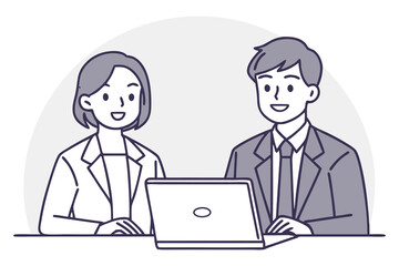 Business Colleagues Collaborating on Laptop collaboration