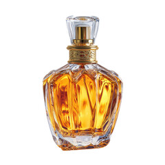 Ornate perfume bottle, amber liquid (6)