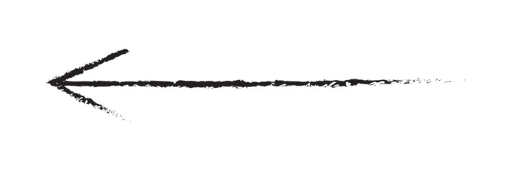 Hand draw brush stroke arrows on white background.