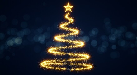 Creating Christmas Tree with Glowing Lights and Star