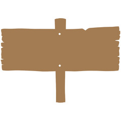 Vector illustration of an old wooden sign silhouette design