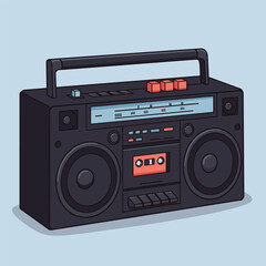  cassette boombox with stereo speakers