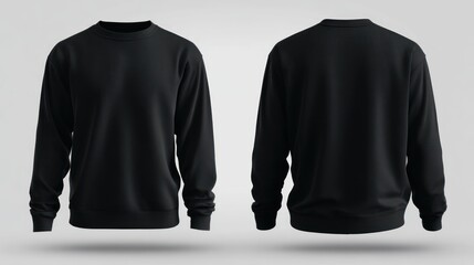 Black sweatshirt mockup front and back view