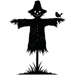Fototapeta premium A whimsical vector illustration of a witch in a black costume, flying on a broom with a spooky autumn pumpkin, perfect for a Halloween holiday