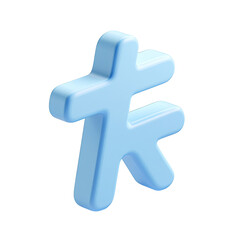 Obraz premium Light-blue 3D stylized letter