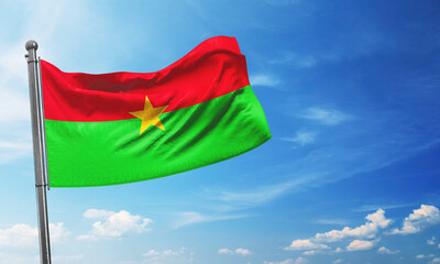 Burkina-Fasso flag waving image