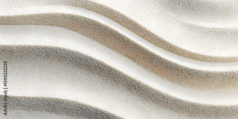 Aufkleber soft white sand texture background with gentle wave patterns creating depth; smooth, light beige ton
