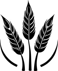 Fototapeta premium Rice or wheat plant or grain icon