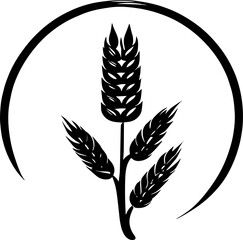 Rice or wheat plant or grain  icon