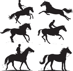 Black Horse Silhouette Vector Elegant Animal Illustration for Logos, Prints, and Digital Art
