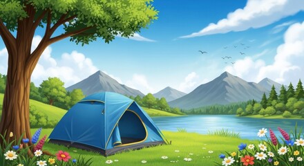 camping in the mountains