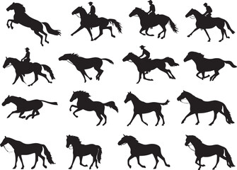 Black Horse Silhouette Vector Elegant Animal Illustration for Logos, Prints, and Digital Art