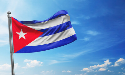 cuba flag waving image