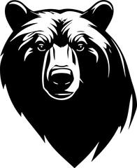 Minimalist Bear head silhouette