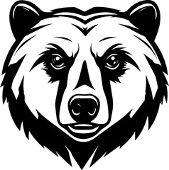 Minimalist Bear head silhouette