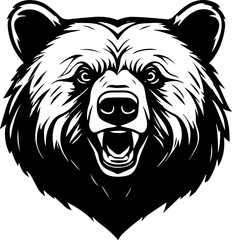 Minimalist Bear head silhouette