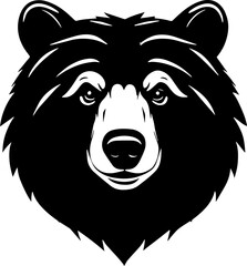 Minimalist Bear head silhouette