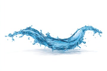 Serene Blue Liquid Motion on Clean White