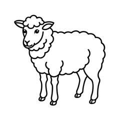 Black outline sheep standing animal livestock