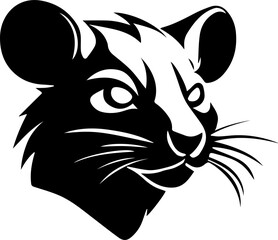Silhouette of mouse or mouse head icon