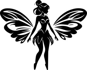 Minimalist fairy silhouette icon