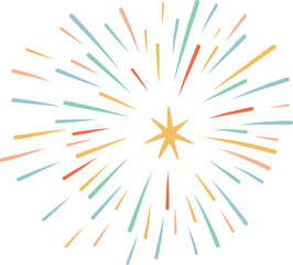 Fireworks Hand Drawn Vector Illustration