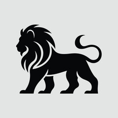 Obraz premium Majestic black lion silhouette animal
