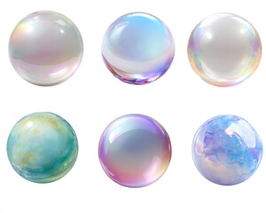 A  crystal balls- sphere glowing with soft light on transparent background