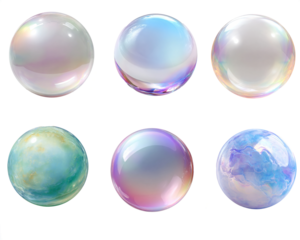 A  crystal balls- sphere glowing with soft light on transparent background