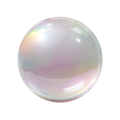 A single crystal ball- sphere glowing with soft light on transparent background