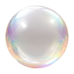 A single crystal ball- sphere glowing with soft light on transparent background