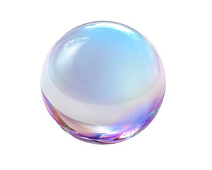 A single crystal ball- sphere glowing with soft light on transparent background