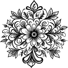 Fototapeta premium Abstract Floral Baroque icon 