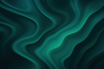 Obraz premium Fluid abstract art with teal and emerald gradients creating organic flowing patterns and texture