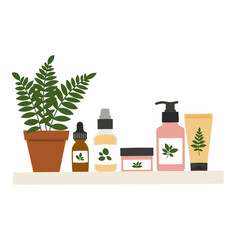 Natural skincare products organic beauty essentials shelf