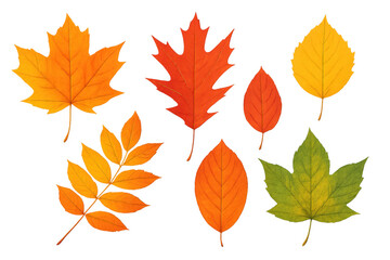 Naklejka premium Vibrant fall foliage in various colors creates a beautiful autumnal scene, perfect for seasonal designs with transparent background